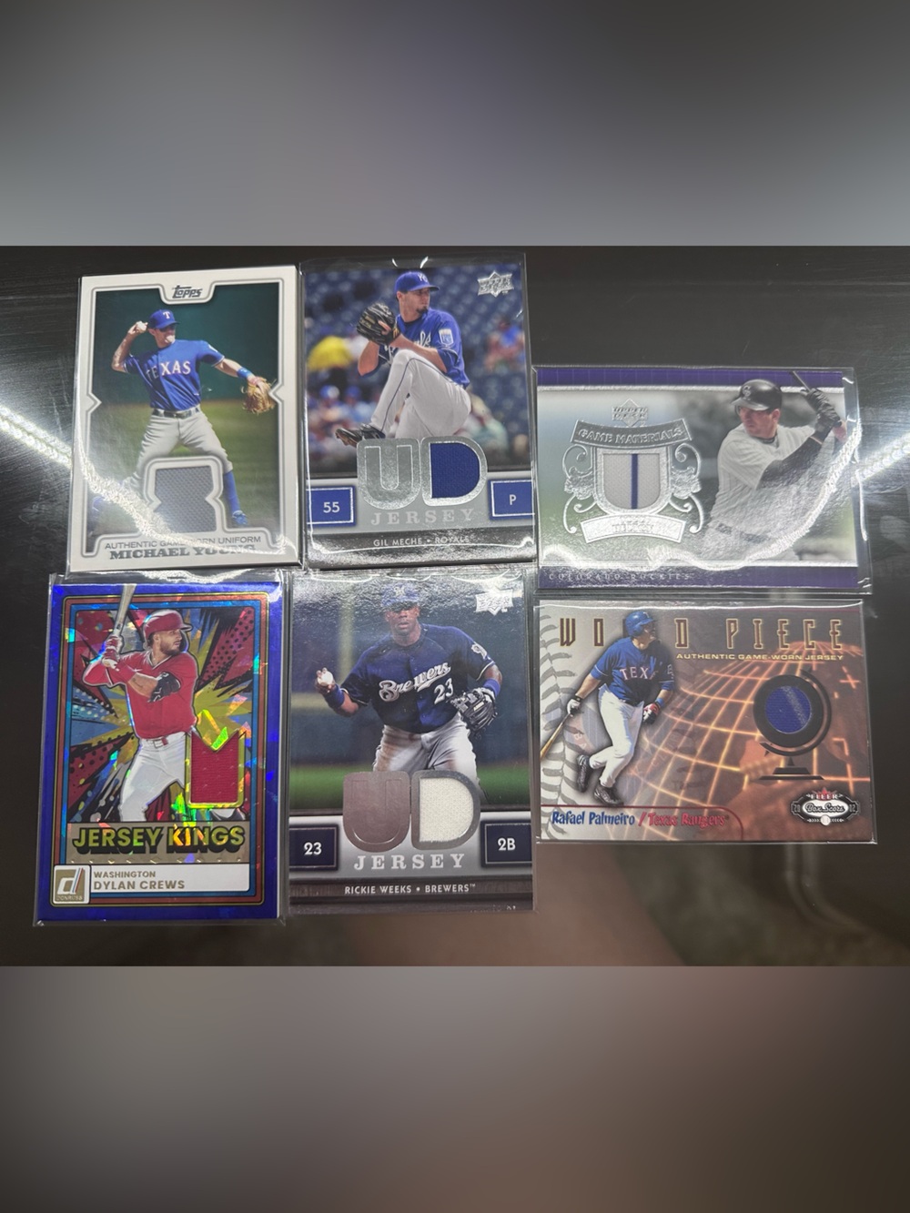 6 Baseball Jersey cards - brand new